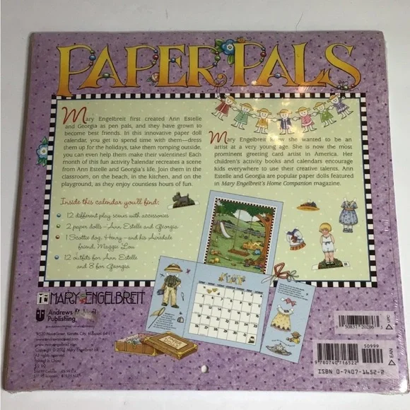 Mary Englebreit’s Vintage PAPER PALS - A 2002 Paper Doll Activity Calendar